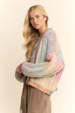DAV127 - MULTI STRIPE CARDIGAN