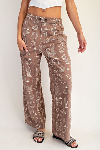 EES112 - WESTERN PRINT PANT -