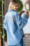 FIR101 - DENIM SHIRT W/FRINGE