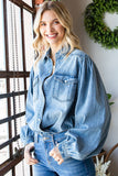 FIR101 - DENIM SHIRT W/FRINGE