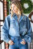 FIR101 - DENIM SHIRT W/FRINGE