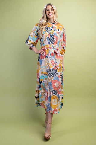 GIG105 - FLORAL MIDI DRESS -