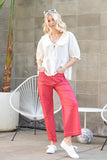 GIG108 - RED CROPPED WIDELEG -
