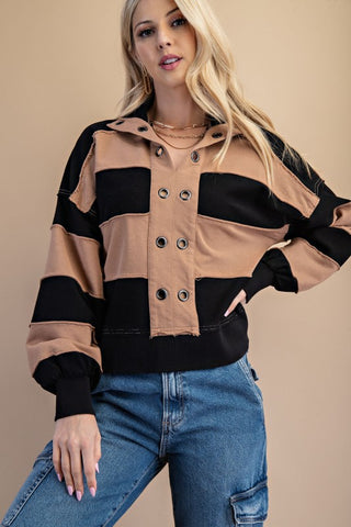 GIG110 - STRIPED PULLOVER SWEATSHIRT -