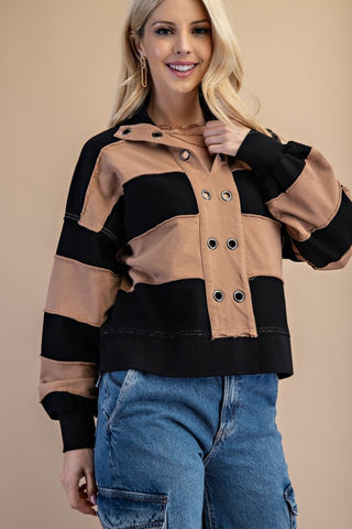 GIG110 - STRIPED PULLOVER SWEATSHIRT -