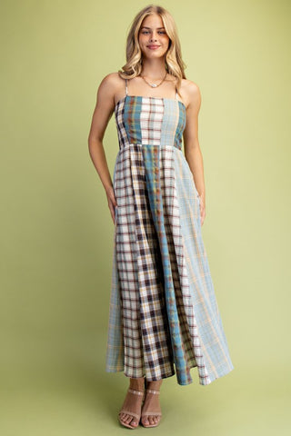 GIG114 - MIXED PRINT MIDI DRESS