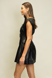 HAY108 - FAUX LEATHER MINI DRESS