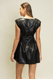 HAY108 - FAUX LEATHER MINI DRESS
