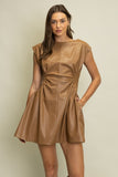 HAY108 - FAUX LEATHER MINI DRESS