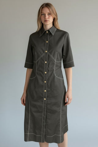 HAY109 - BLACK SHIRT DRESS