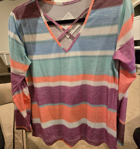 MIS112 - STRIPED LONG SLEEVE TOP