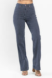 JB135 - REG/CURVY TUMMY CONTROL STRIPED STRAIGHT JEANS