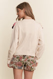 JNN102 - RUFFLE BUTTON DOWN SWEATER