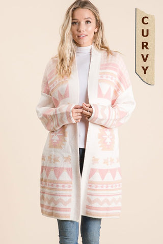 LIM101 - CURVY LONG AZTEC SWEATER