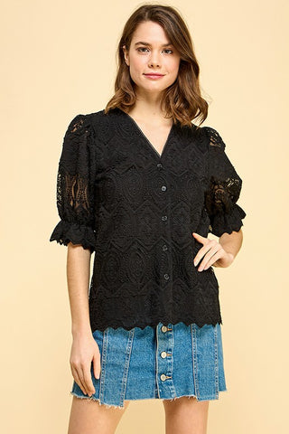 LIM105 - BLACK LACE BLOUSE