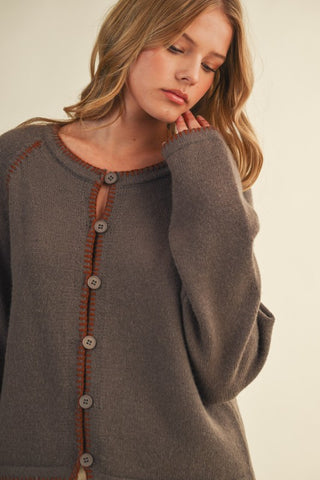 &ME101 - BLANKET STITCH CARDIGAN