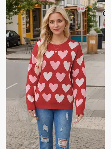 MIS127 - RED SWEATER W/HEARTS -