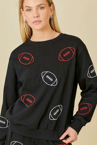 MS106 - EMBROIDERED FOOTBALL SWEATSHIRT -