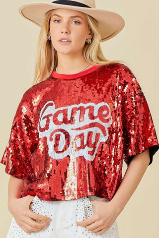 MS107 -GAME DAY SEQUIN TOP -