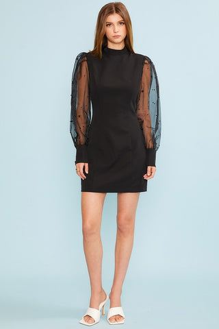 MS112 - BLACK ORGANZA DRESS