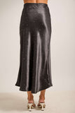 MS117 - BLACK SATIN/RHINESTONE SKIRT