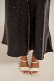 MS117 - BLACK SATIN/RHINESTONE SKIRT