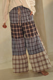 ODD107 - CURVY PLAID FLOWY PANTS