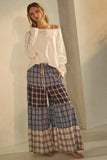 ODD107 - CURVY PLAID FLOWY PANTS