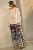 ODD107 - CURVY PLAID FLOWY PANTS