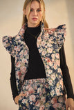 ODD110 -  BLUE FLORAL QUILTED VEST -