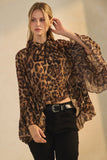 ODD113 - LEOPARD CHIFFON BLOUSE