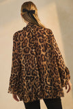 ODD113 - LEOPARD CHIFFON BLOUSE
