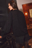 ODD115 - BLACK CHIFFON BLOUSE REG/PLUS