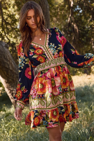 ODD116 - NAVY FLORAL DRESS