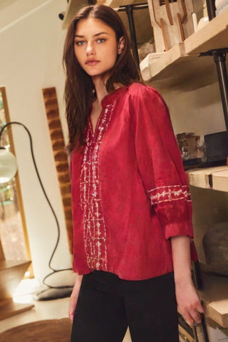 ODD117 - CURVY RED BLOUSE