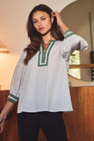 ODD118 - SAGE STRIPED BLOUSE