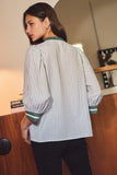 ODD118 - SAGE STRIPED BLOUSE