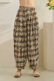 OLI109 - PLAID WIDE LEG PANTS