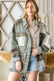 OLI110 - OLIVE BLOCKED JACKET -