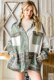 OLI110 - OLIVE BLOCKED JACKET -