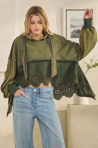 OLI113 - GREEN OVERSIZED SWEATSHIRT -