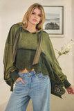 OLI113 - GREEN OVERSIZED SWEATSHIRT -