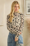 OLI123 - FLOCKING FLOWER MESH TOP