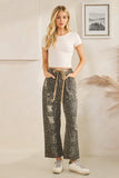 OLI129 - DISTRESSED LEOPARD PANT