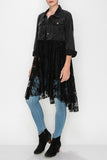 ORI102 - BLK DENIM LACE JACKET