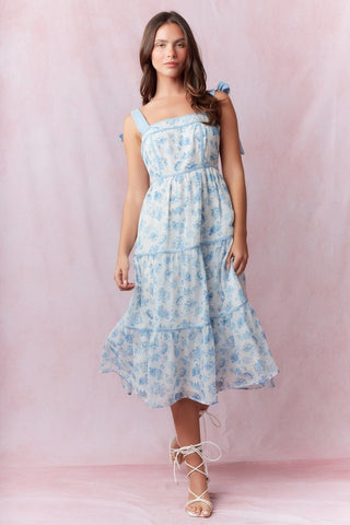 PLC106 - BLUE FLORAL DRESS -