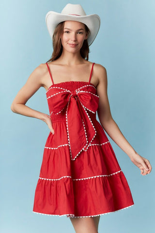 PLC107 - RED RIC RAC DRESS -