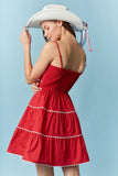PLC107 - RED RIC RAC DRESS -
