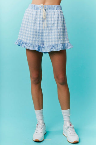 PLC109 - BLUE CHECKERED SHORTS -