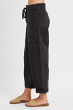 RIS113 - BLACK BARREL CARGO PANTS -
